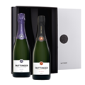 Buy & Send Taittinger Brut and Nocturne Sec in Branded Monochrome Gift Box